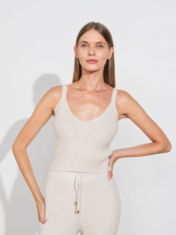 Knitwear Top With Straps - Off White