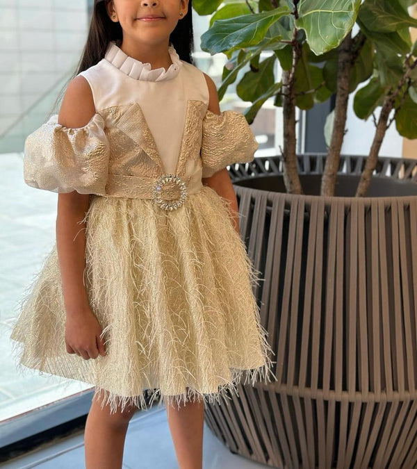 Party Dress For Kids - Gold