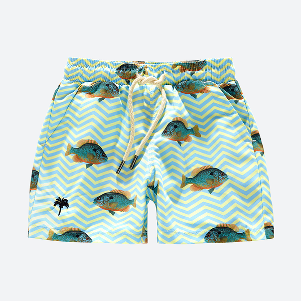 OAS Kids Blue Fish Swim Shorts